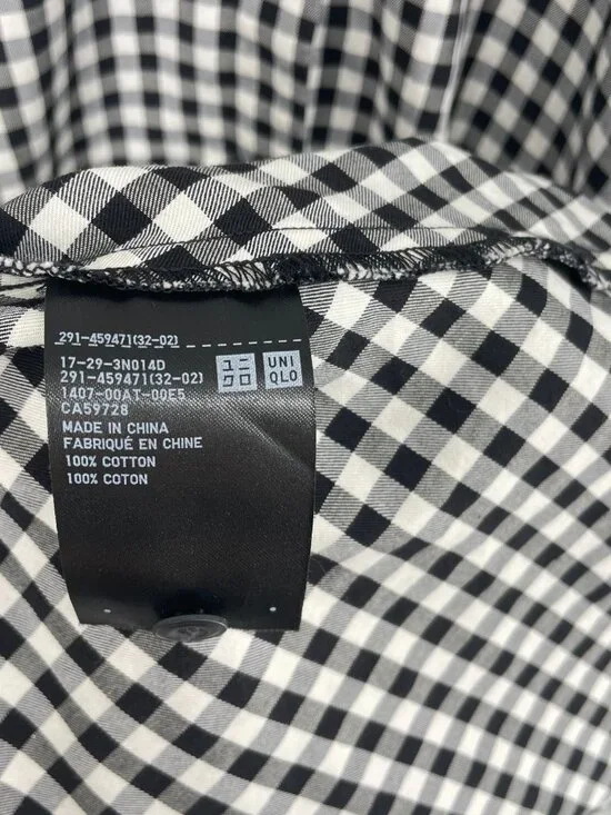 Uniqlo x Ines de la Fressange Paris Black White Gingham Midi Dress Small - Picture 7 of 7